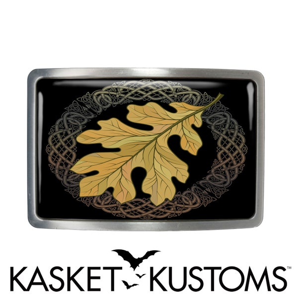 Celtic Oak Leaf Belt Buckle - Autumn Magic Handmade Belt Buckle - 813