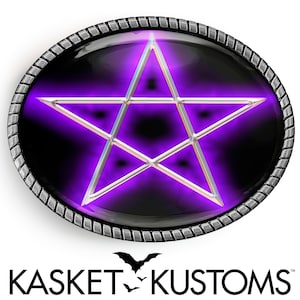 Gothic Pentagram Belt Buckle - Purple Pentacle Occult Symbol Belt Buckle - 105