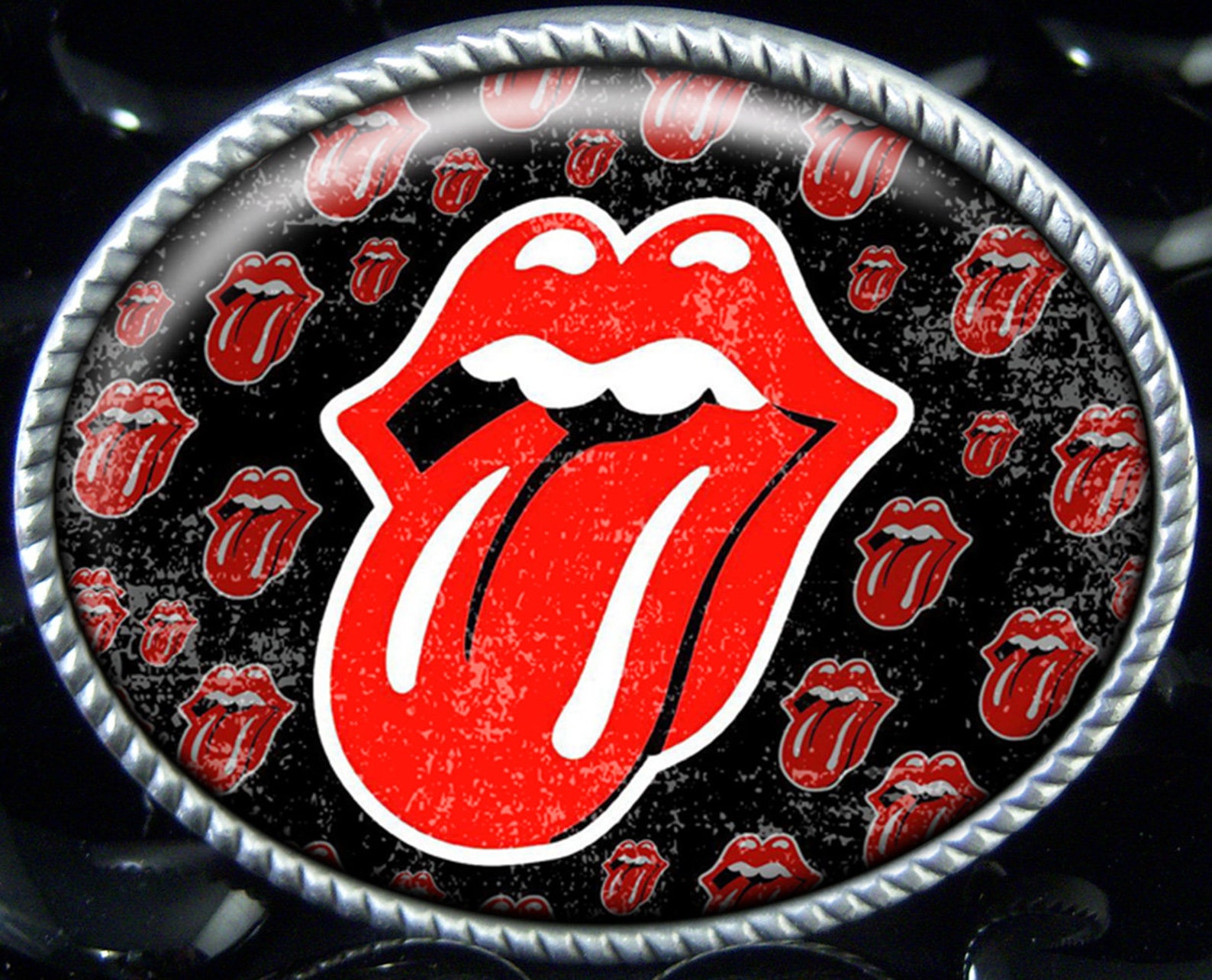 Fermacravatta Rolling Stones Linguetta, Cromo E Rosso, Uomo
