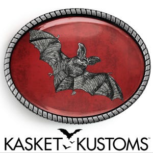 Bat Belt Buckle - Gothic Halloween Art Handmade Artisan Buckle - 963