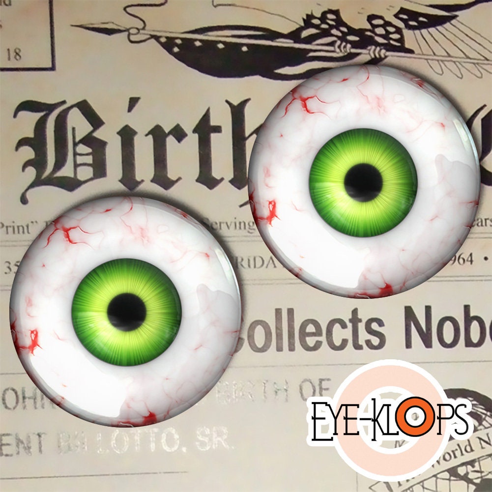 25mm Frankenstein Glass Eyes Scary Halloween Decorations or Art Doll Supplies 