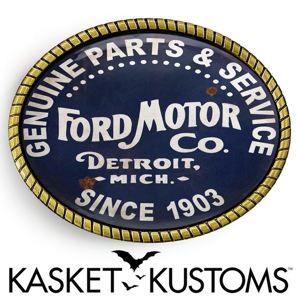Ford Motors Gürtelschnalle - Vintage Auto Schild Handmade Männer Geschenk für Dad - 720