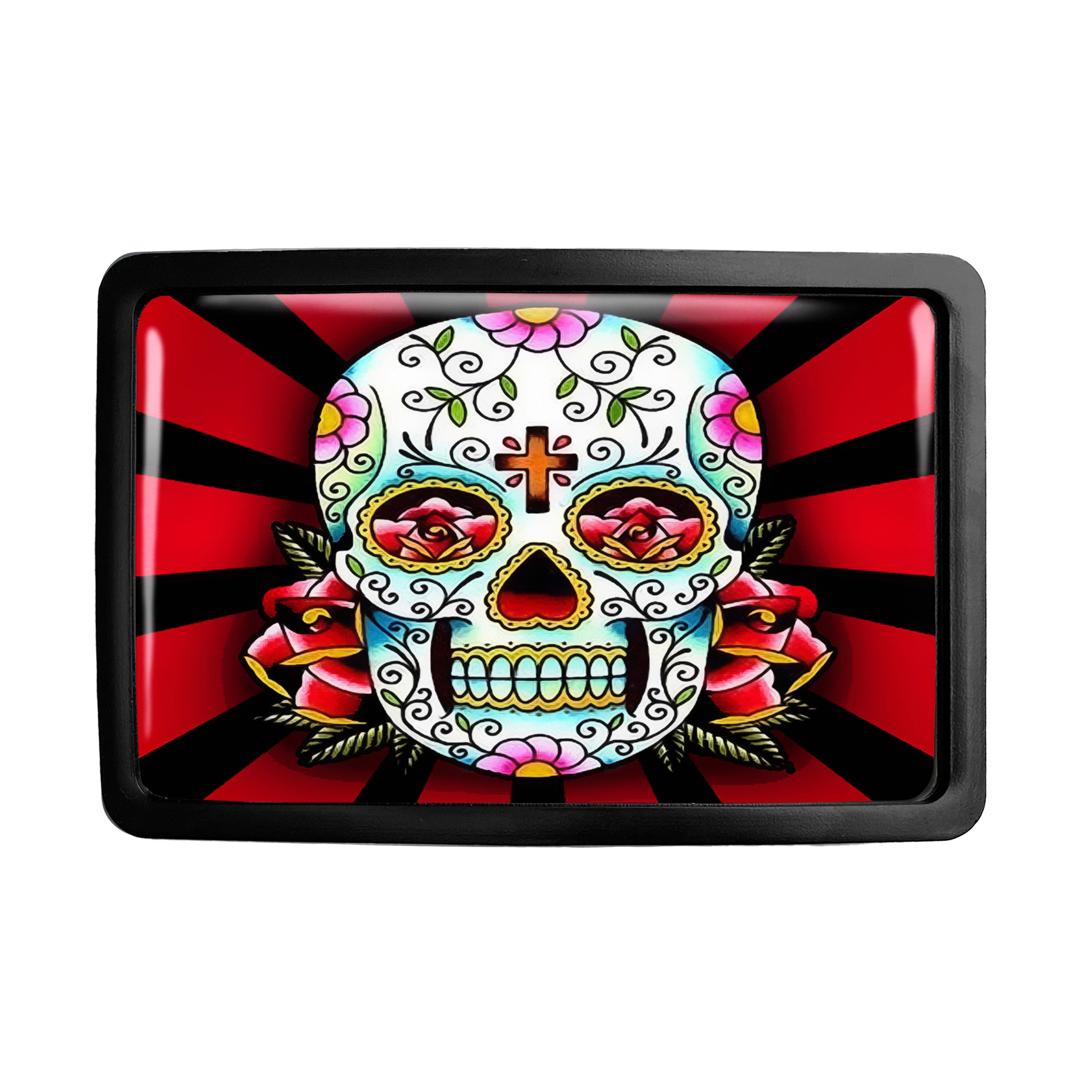 Day of the Dead Belt Buckle - Dia De Los Muertos Sugar Skull  display picture 2