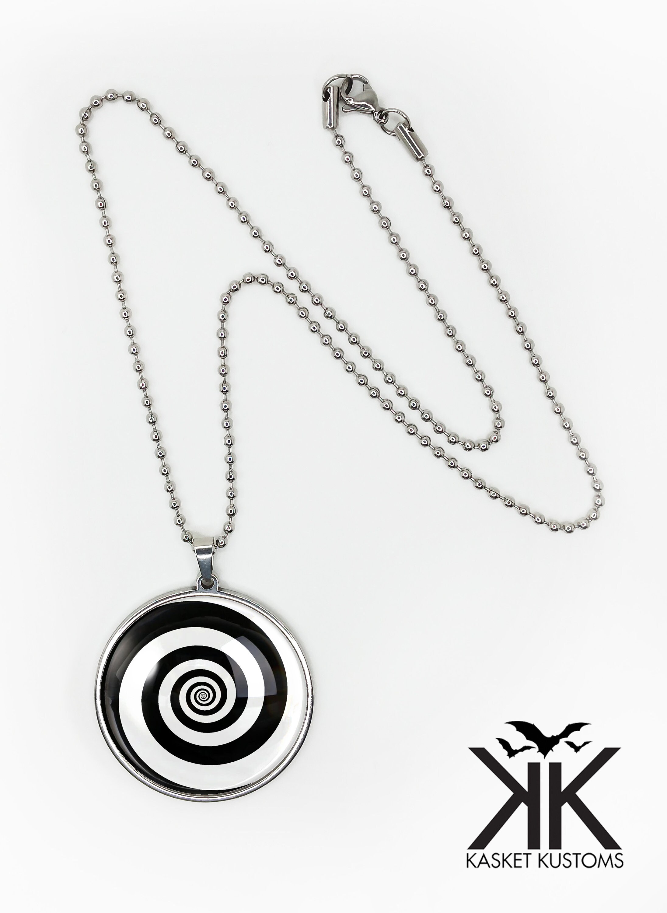 Large Twilight Zone Pendant - Swirling Hypnotic Handmade