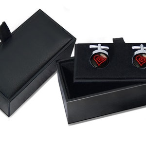 Silver Marilyn Manson Twisted Heart Shock Rock Cufflink Set w/ Box 173-SRC image 2