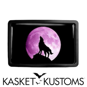 Howling Wolf Belt Buckle - Purple Moon Animal Spirit Belt Buckle - 23