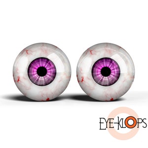 Purple Glass Eyes - PIXEL GRATUIT - Monster Creature Realistic Taxidermy Eyeball 2pc Set