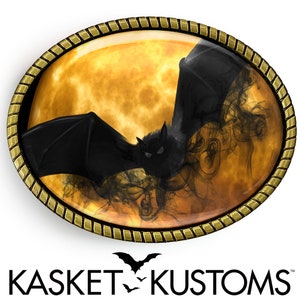 Vampire Bat Belt Buckle - Gothic Halloween Handmade Gold or Silver Buckle - 757