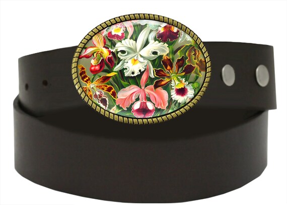Victorian Floral Belt Buckle - Vintage Flowers Gold or  display picture 1