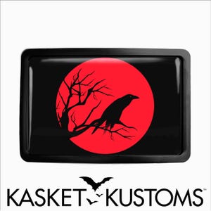 Raven Belt Buckle - Crow Silhouette Handmade Horror Halloween Belt Buckle - 648