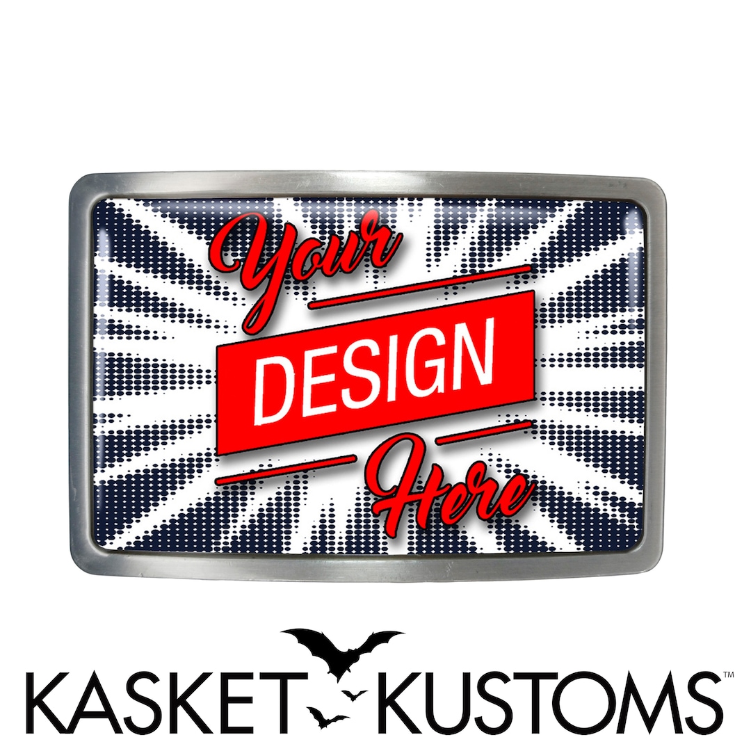 Custom Belt Buckle - Personalized Image Design Antique Silver Rectangle ...