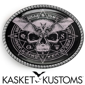 Occult Bat Belt Buckle - Gothic Witchcraft Skull Silver or Gold Buckle - 910-2