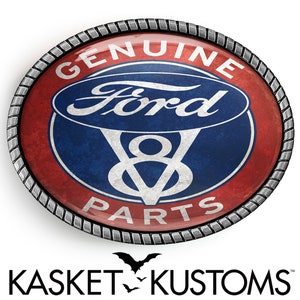 V8 Motor Gürtelschnalle - Vintage Ford Motors Zeichen Silber oder Gold Geschenk für Papa - 721