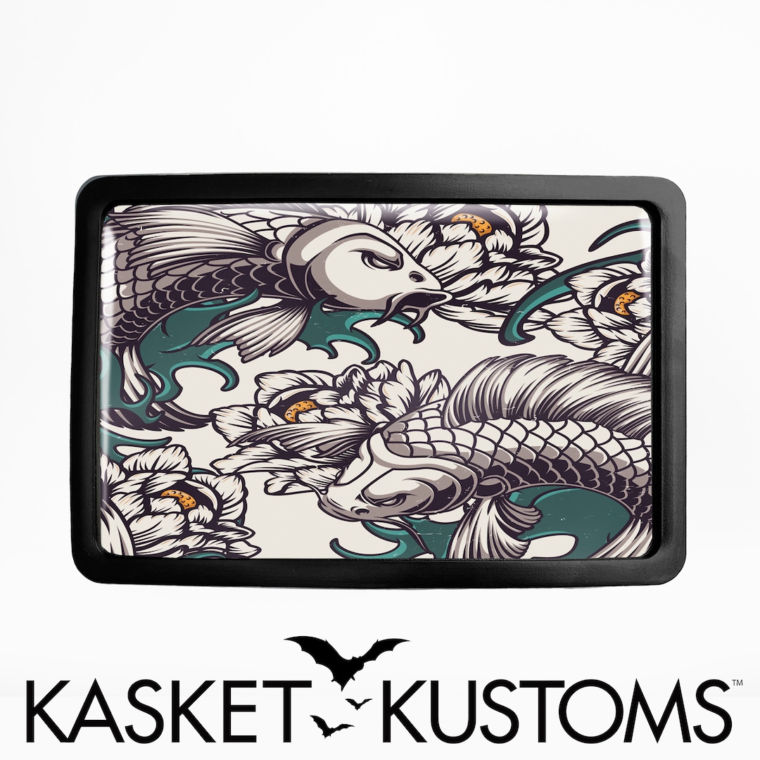 Koi Fish Belt Buckle - Oriental Tattoo Art Silver or Black Buckle Gift ...