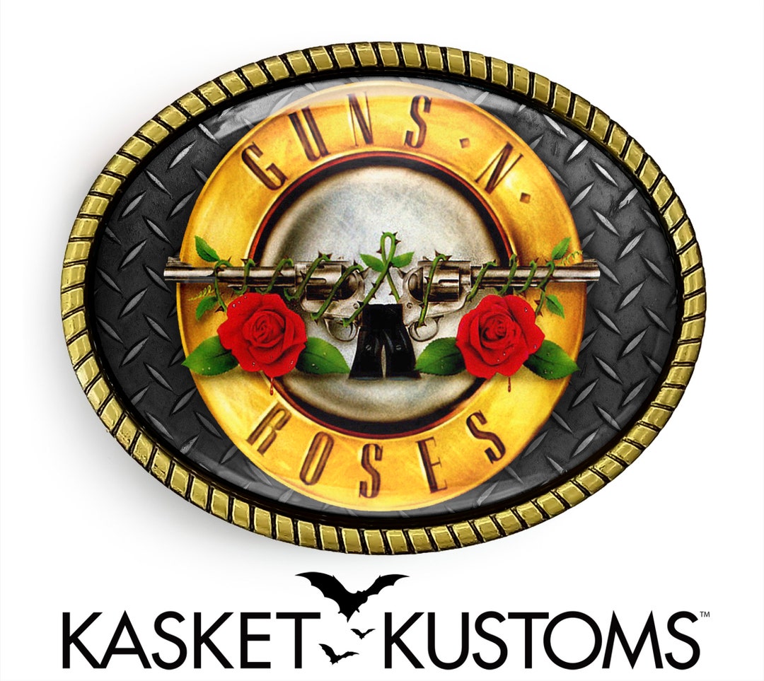Guns N Roses Belt Buckle - 80's Heavy Metal Album Art Oval Buckle