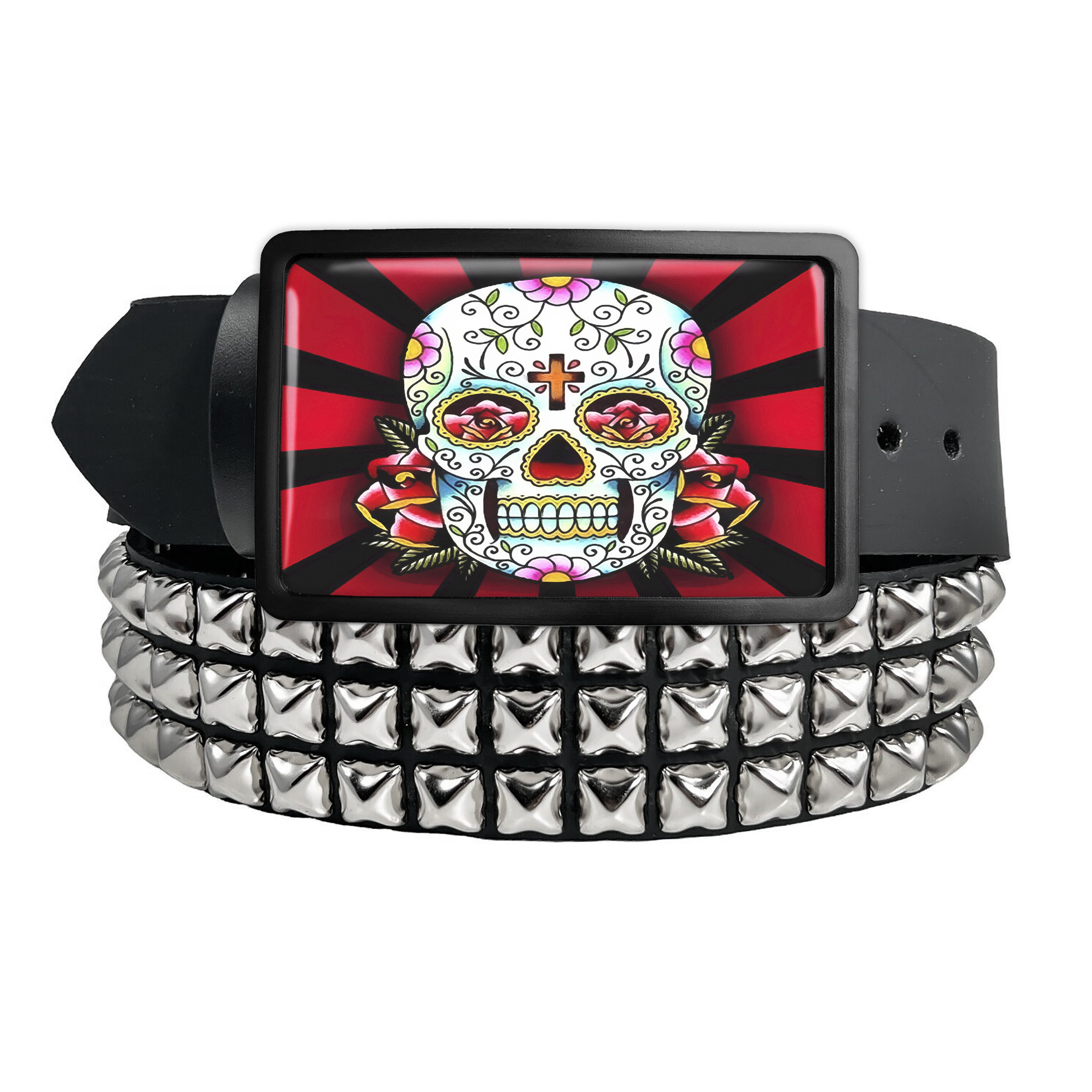 Sugar skull Dia los Muertos skull belt buckle Approximately 3.75 fits 1.… Amazon.com: Sugar Skull Belt Buckle - Day of the Dead  main image 4