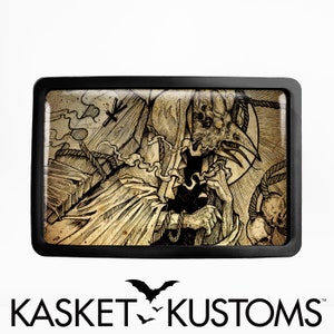 Esoteric Raven Belt Buckle - Ancient Occult Crow Art Belt Buckle - 719