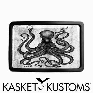 Boucle de ceinture Kraken - Boucle de ceinture faite main en biologie marine Octopus Art - 1001-2