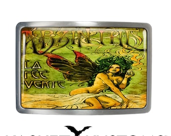 Absinthe Belt Buckle - Art Nouveau Vintage Victorian Fairy Belt Buckle - 273