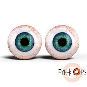 Teal Blue Glass Eyes - PIXEL GRATIS - Menselijke Pop Realistische Taxidermy Eyeball 2pc Set - 86-4