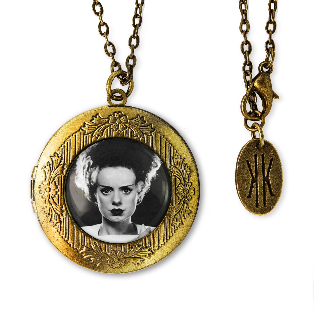 Antique Bronze Bride of Frankenstein Universal Monster Glass Keepsake