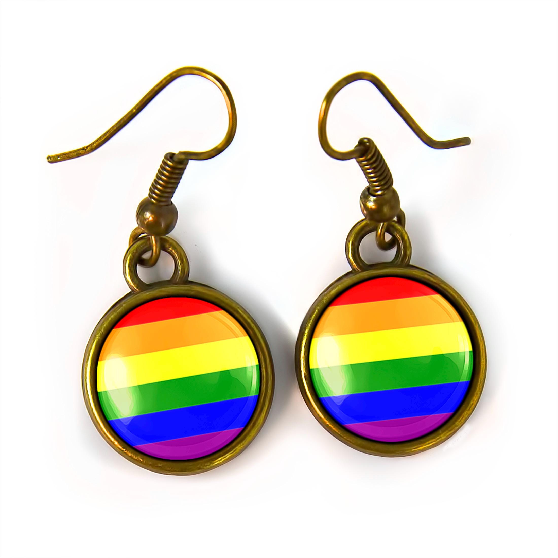 レインボーイヤリング - LGBTQ ゲイプライド レインボーフラッグ 