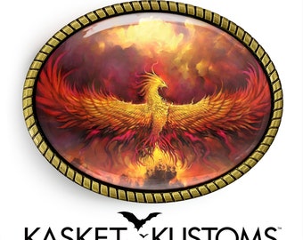 Phoenix Rising Belt Buckle - Strength Courage Gold or Silver Buckle -632