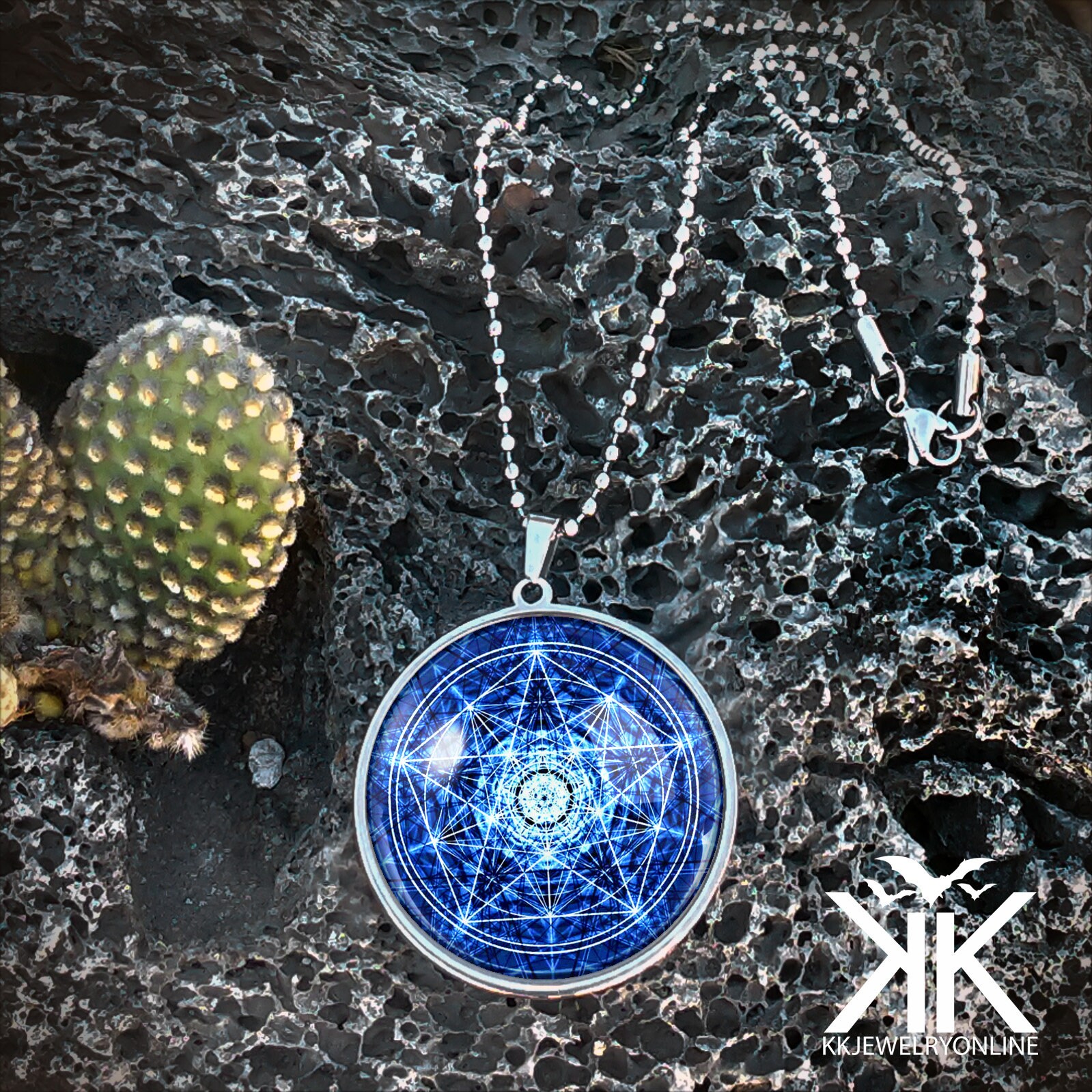 関送込 ILLUSORY Mechanical Pentagram Beaded Necklace ILLUSORY Mechanical Pentagram Beaded Necklace