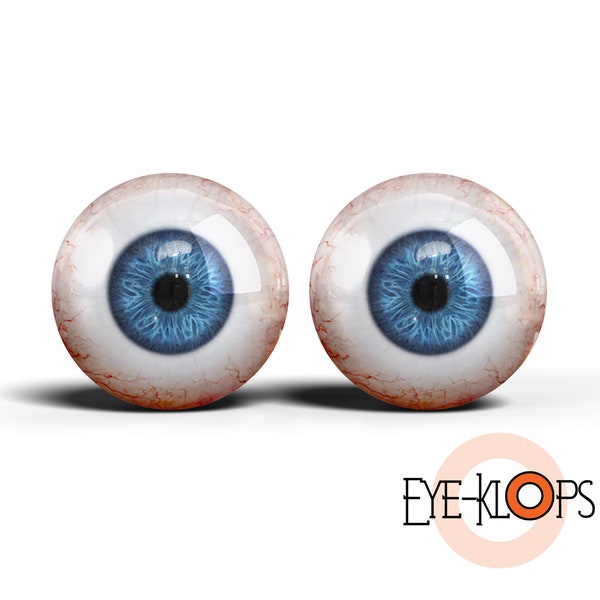 Baby Blue Glass Eyes - PIXEL GRATUIT - Human Doll Realistic Taxidermy Eyeball 2pc Set - 88-2