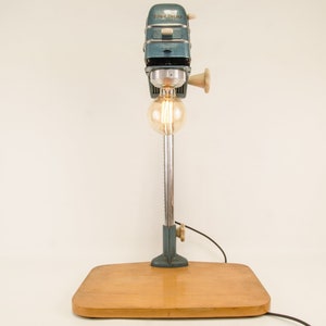 Vintage table lamp from old photo larger Meopta Proximusupcycling lamp with dimmer image 1