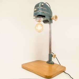 Vintage table lamp from old photo larger Meopta Proximusupcycling lamp with dimmer image 3
