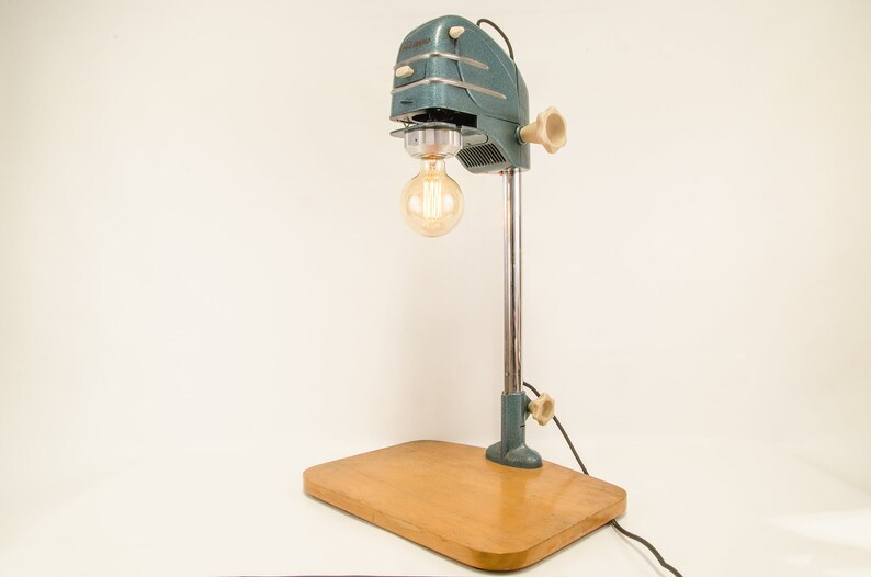 Vintage table lamp from old photo larger Meopta Proximusupcycling lamp with dimmer image 3