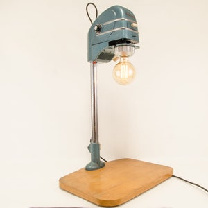 Vintage table lamp from old photo larger Meopta Proximusupcycling lamp with dimmer image 2