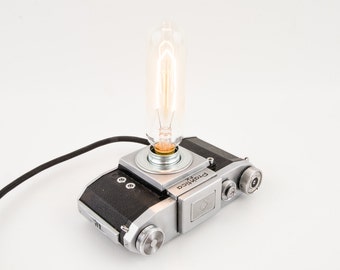 Vintage KameraLampe dimmbar „Praktica FX“ - inkl. Edisonlampe