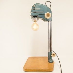 Vintage table lamp from old photo larger Meopta Proximusupcycling lamp with dimmer image 4