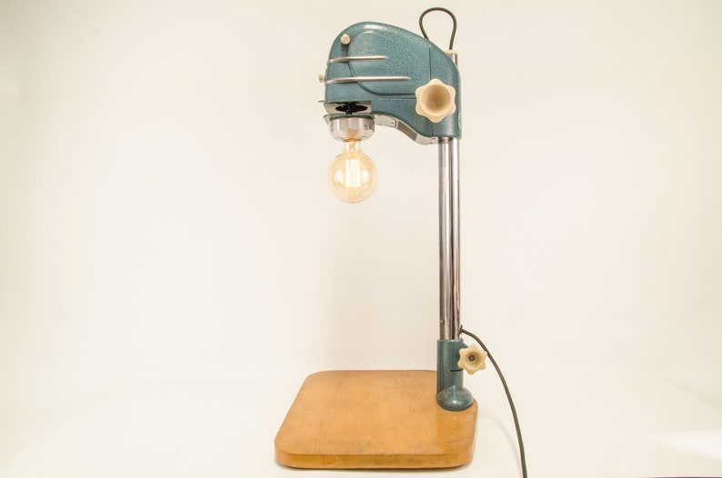 Vintage table lamp from old photo larger Meopta Proximusupcycling lamp with dimmer image 4