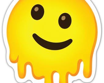 Melting Face Emoticon Car Magnet, 5 Inch, Funny Overwhelmed Mood Emoticon Magnet for Cars Trucks SUVs Lockers and Refrigerators