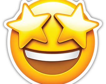 Starstruck Emoticon Car Magnet, 5 Inch, Funny Amazed Mood Emoticon Magnet for Cars Trucks SUVs Lockers and Refrigerators