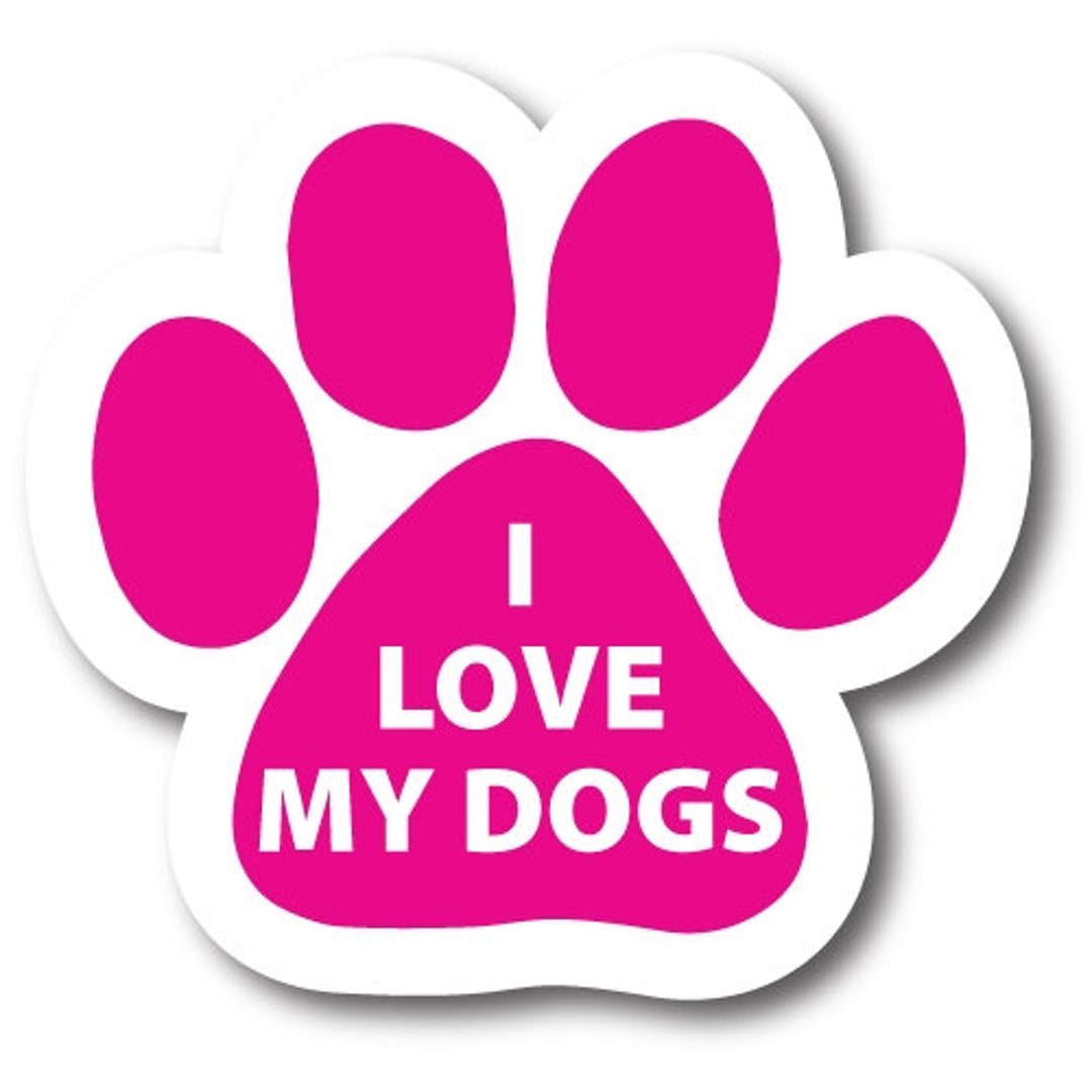 thumbnail interactive-video image 1 of I Love My Pitbull Car Magnet - Paw Print Design With Red Hearts For Auto & Truck 1 of 12