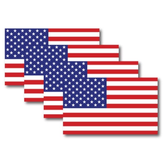 Thin Blue Line American Flag Magnets 2 Pack 4x6 inch Decals for Car or Fridge