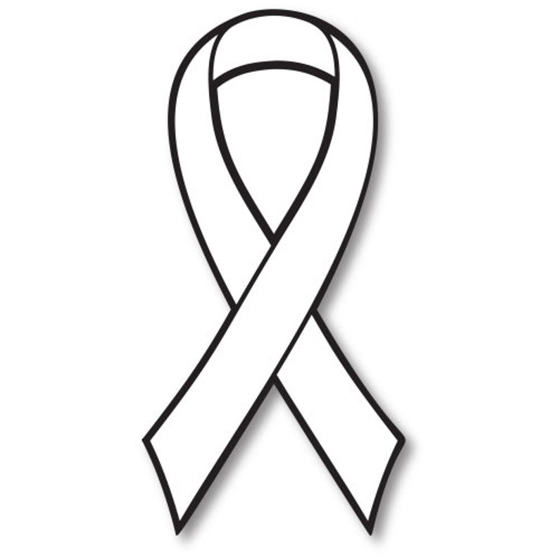 White Lung Cancer Awareness Ribbon Car Decal Heavy Duty Etsy