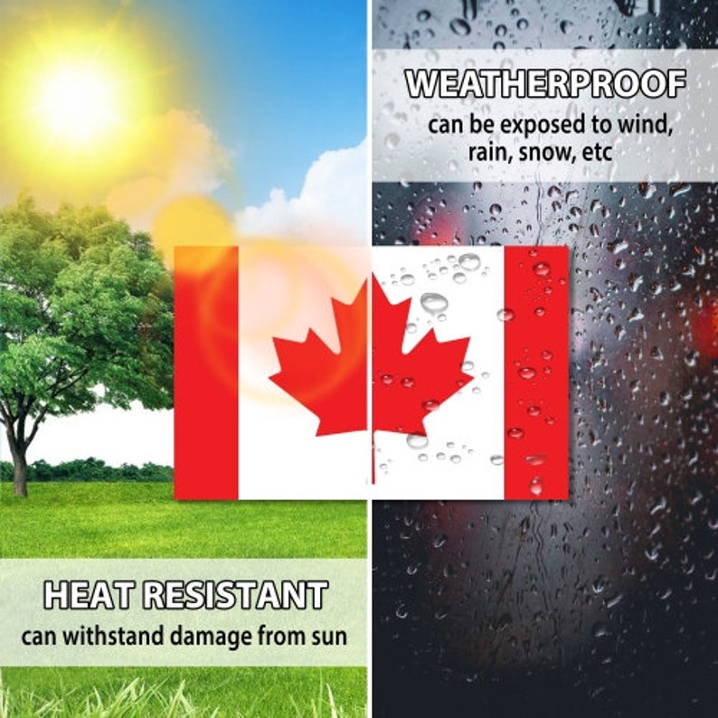 Canadian Flag Car Decal Maple Leaf 4 X 6 Heavy Duty Etsy