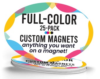Magnet Me Up Customizable 4"x6" Inch Oval Magnet Pack, 25 Piece, for Businesses, Advertising, Personal Use, Gifts, Upload Image