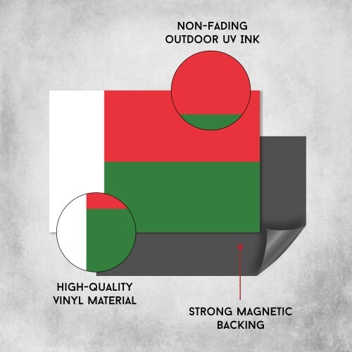 Madagascar Flag Car Magnet Decal - 4 X 6 Heavy Duty for Car Truck