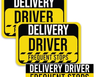 Magnet Me Up Caution Frequent Stops Delivery Driver Magnet - Stiker Mobil Tahan Lama Ukuran 5x8 Inci