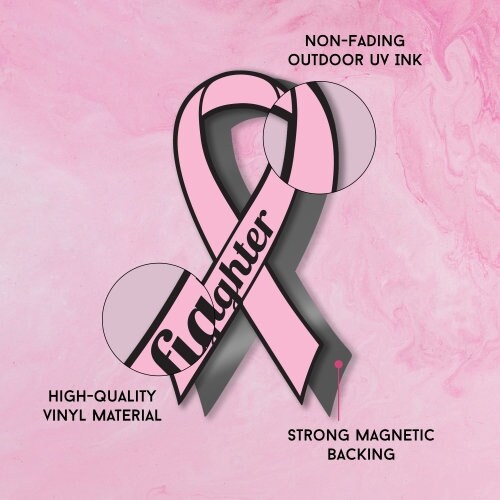 Magnet Me Up Support Breast Cancer Awareness Pink Ribbon Magnet Decal,  3.5x7 Inches, Heavy Duty Automotive Magnet for Car Truck SUV