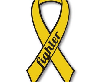 Gold Childhood Cancer Awareness Ribbon Car Magnet Decal Heavy Duty Waterproof 