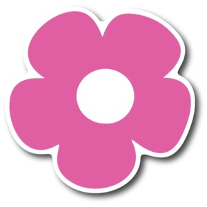 Pink Flower Car Magnet 5" Decal - Heavy Duty for Car Truck SUV