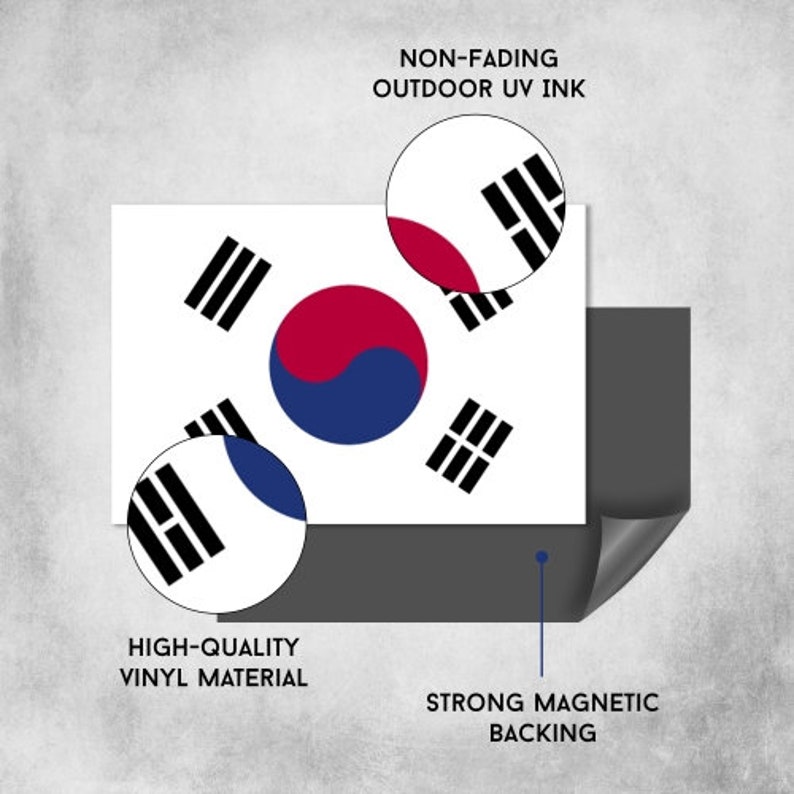 South Korea Flag Car Decal 4 X 6 Heavy Duty for Car Etsy