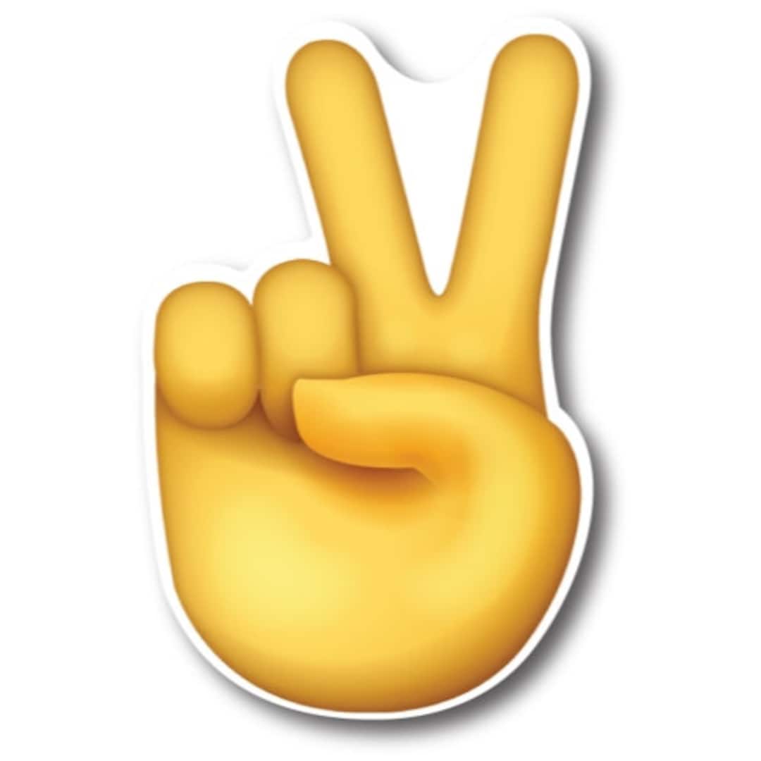 Peace Hand Emoji Etsy